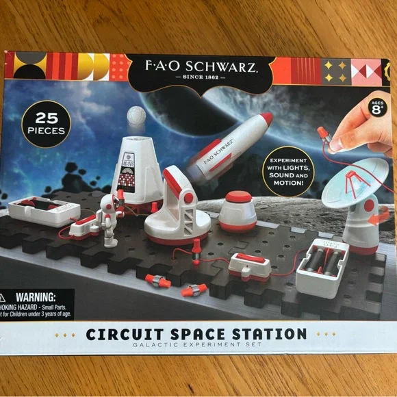 FAO Schwarz Circuit Space Station Set - Red, White, and Black - Picture 2 of 5